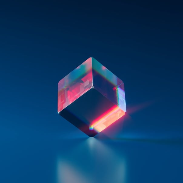 A crystal in an equilibrium position.